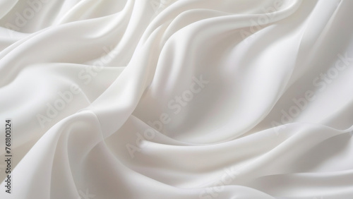 Abstract background. White silk fabric, curves of fabric. AI generative.