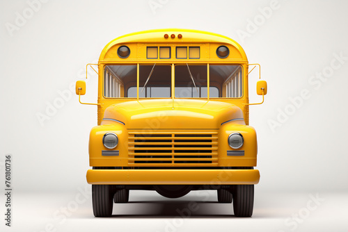 front view of a yellow school bus