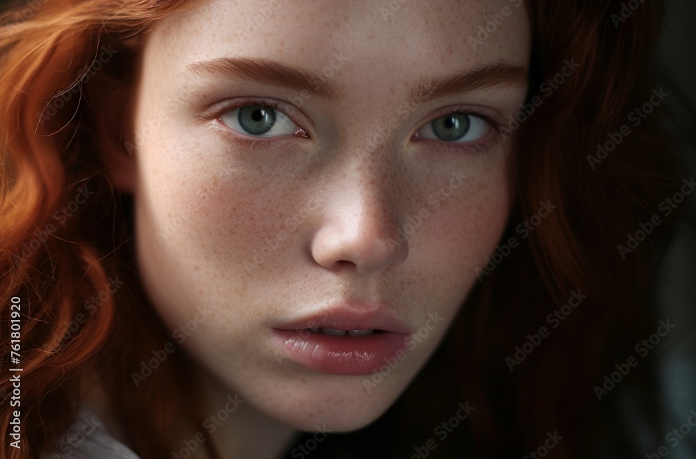 Youthful Model smooth skin. Skincare health. Generate Ai