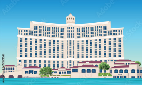 Bellagio hotel illustration vector 