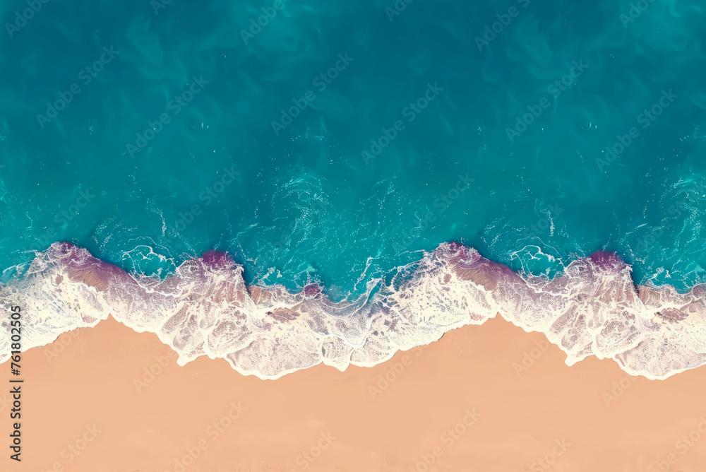 Ocean waves on sandy beach, seamless repeating texture.
