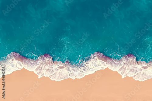 Ocean waves on sandy beach, seamless repeating texture. 