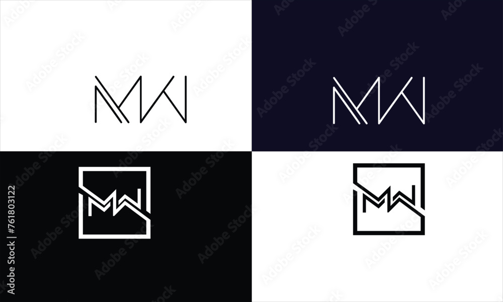 MW,W M, M, W, Abstract letters Logo Monogram MW,W M, M, W, Abstract letters Logo Monogram