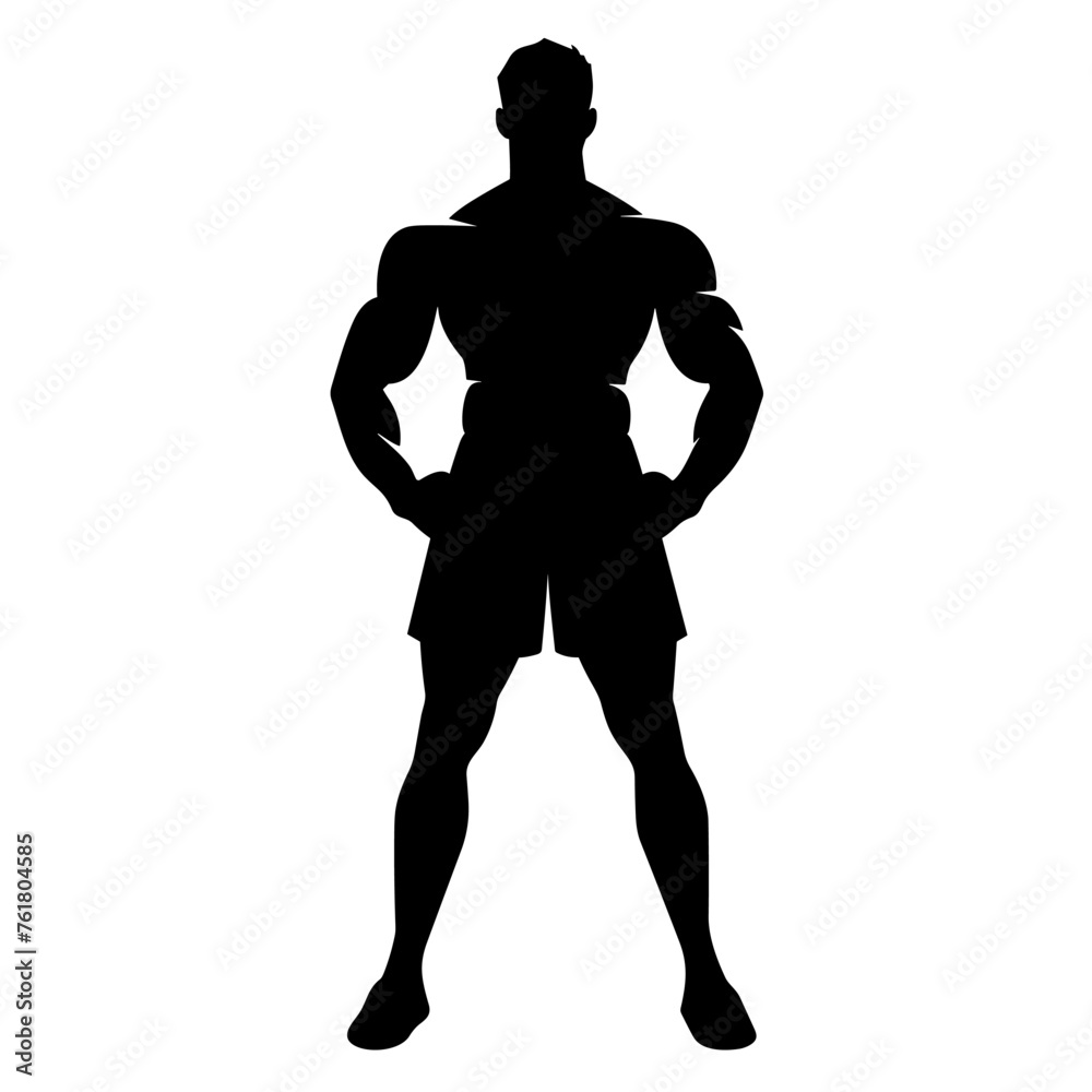 Boxer black icon on white background. Boxer silhouette