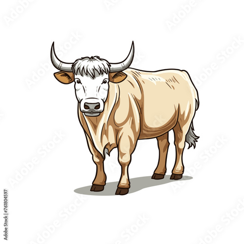 Bullock hand-drawn illustration. Bullock. Vector doodle style cartoon illustration
