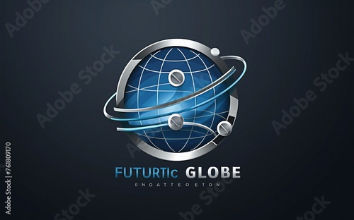 Wallpaper Mural "Your Brand" represents a world interconnected through technology, with metallic rings and network nodes encircling a styl Torontodigital.ca