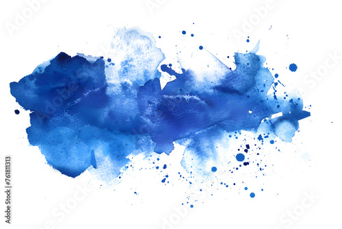 Blue watercolor smudge design on white background. © Steves Artworks