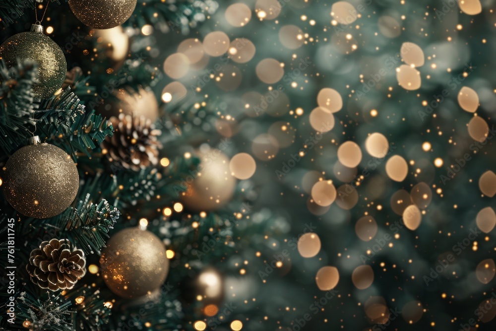 Decorated Christmas tree on blurred background, defocused lights wallpaper Decorated Christmas tree on blurred background, defocused lights wallpaper