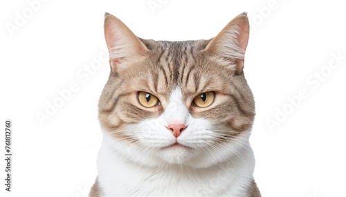 portrait cat isolated against white background