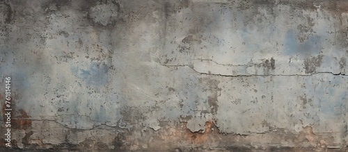 A detailed shot of a weathered concrete wall with chipping paint  showing a blend of woodlike texture and bedrock influences in the landscape