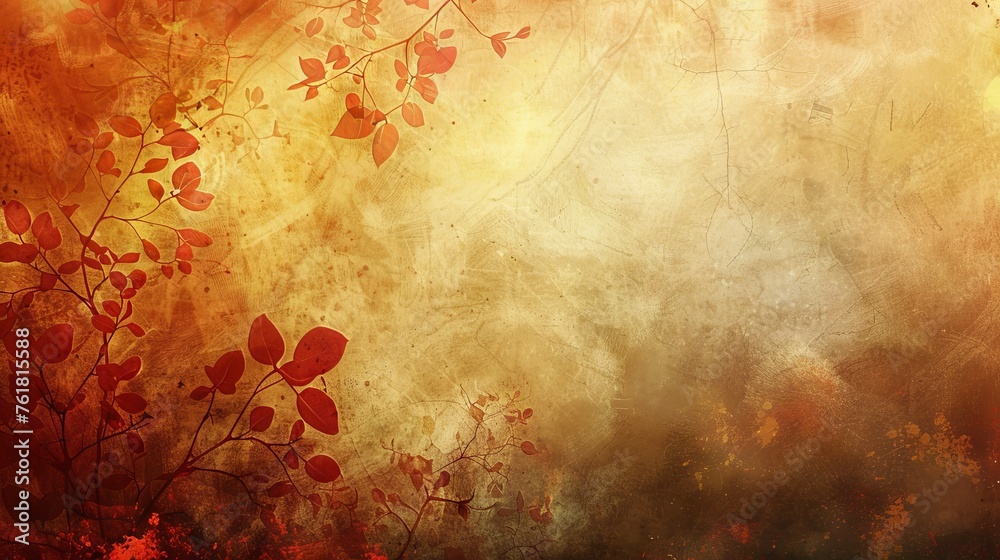 Autumn-inspired abstract background with warm colors and seasonal textures. - obrazy, fototapety, plakaty 