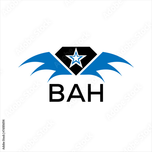 BAH letter logo. technology icon blue image on white background. BAH Monogram logo design for entrepreneur and business. BAH best icon.	
