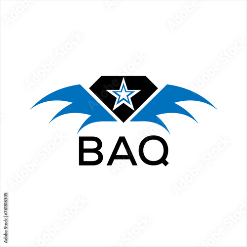 BAQ letter logo. technology icon blue image on white background. BAQ Monogram logo design for entrepreneur and business. BAQ best icon.	
 photo