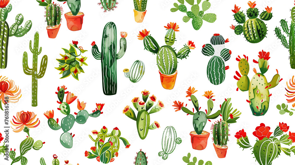 Cactus print. Cactus illustration. Cactus print. Cactus illustration.