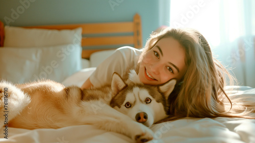 Happy Woman and Dog