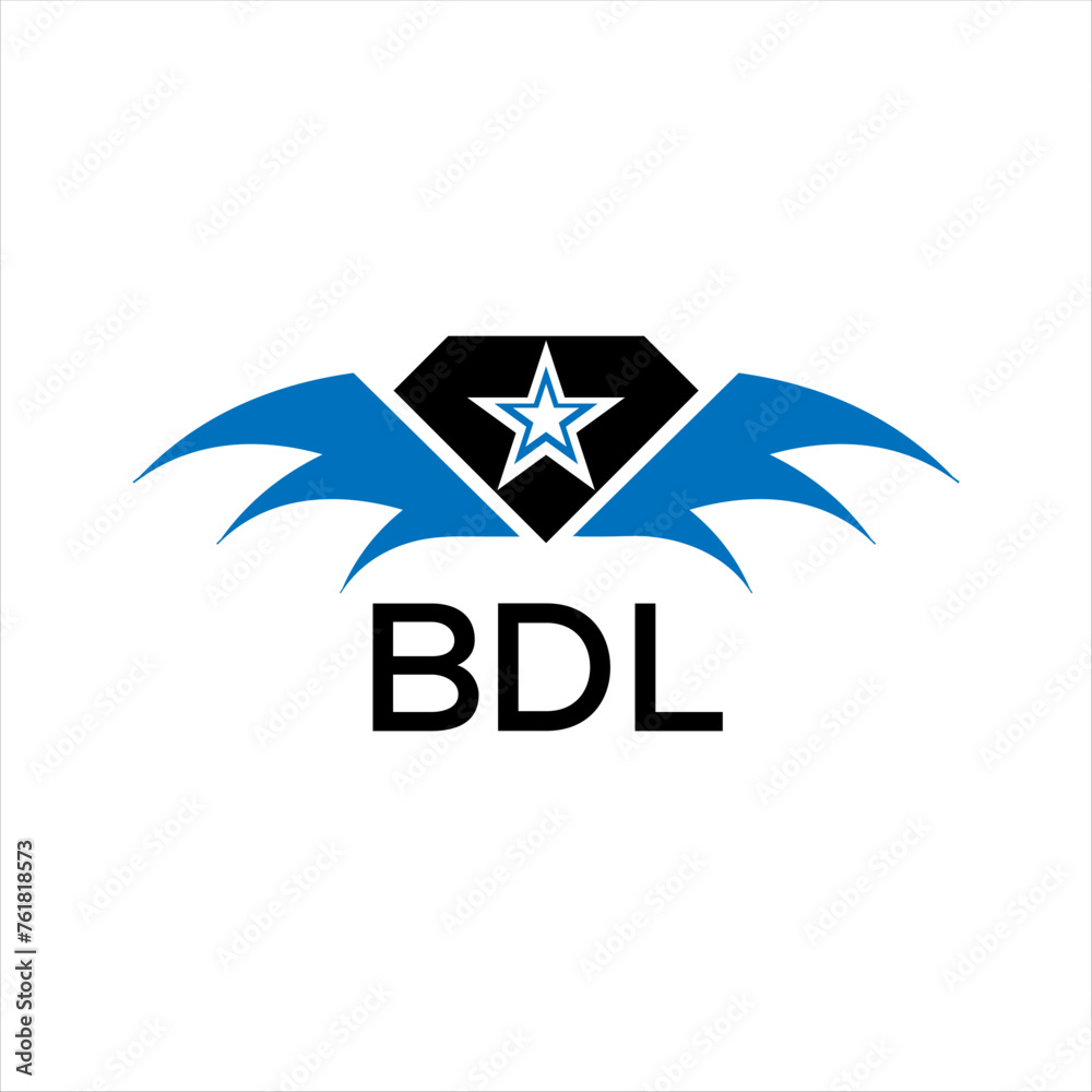 Fototapeta premium BDL letter logo. technology icon blue image on white background. BDL Monogram logo design for entrepreneur and business. BDL best icon. 