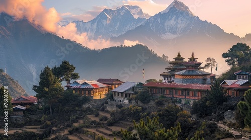 The highest Buddhist monastery in Nepal, Tengboche photo