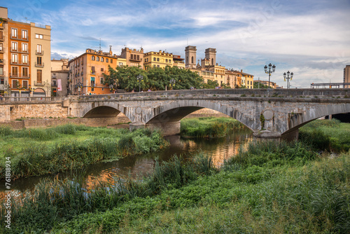 The bridge over the Onyar river in Girona - Catalonia, Spain photo