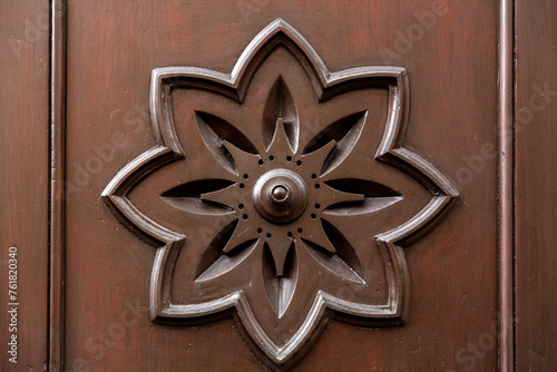 Detail from a wooden door w...