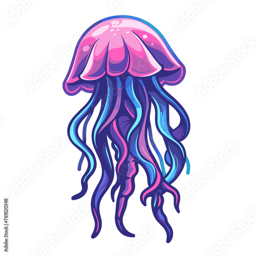 Vector esports logotype jellyfish on white background, logo jellyfish, icon jellyfish, sticker jellyfish, symbol jellyfish, emblem jellyfish
