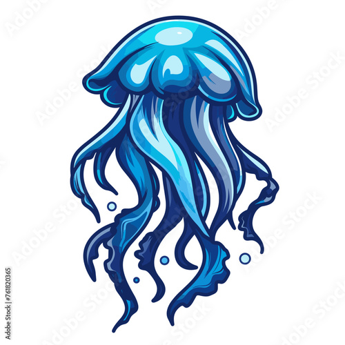 Vector esports logotype jellyfish on white background, logo jellyfish, icon jellyfish, sticker jellyfish, symbol jellyfish, emblem jellyfish