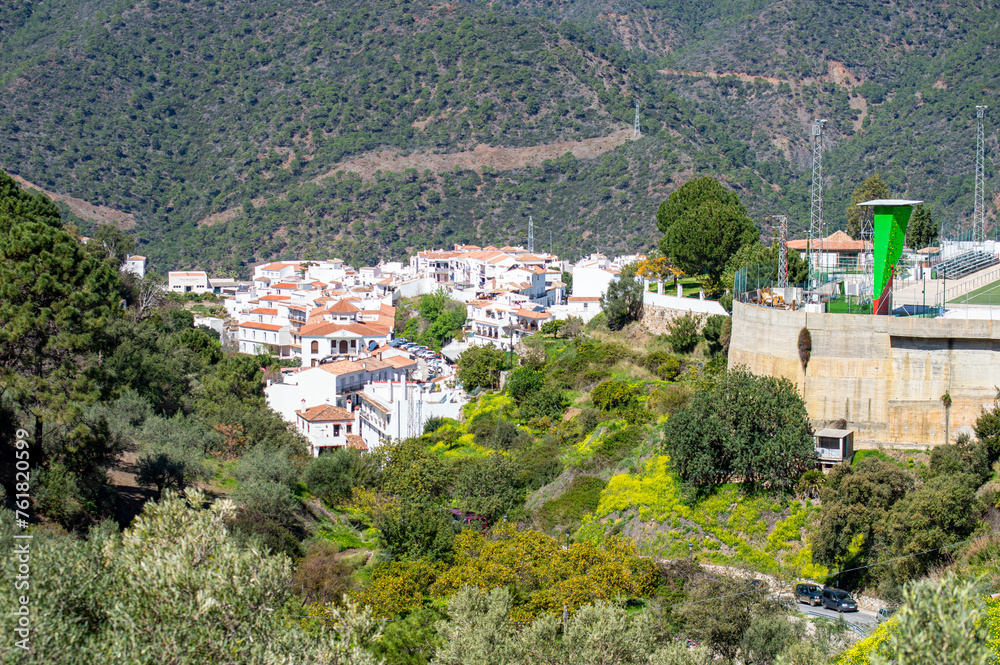 Panoramic view of Istan village in Istan, Spain