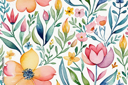Seamless pastel spring floral pattern - Semaless tile