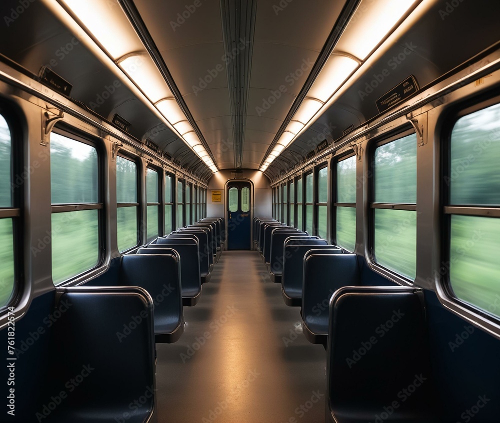 Empty train carriages. Generative AI