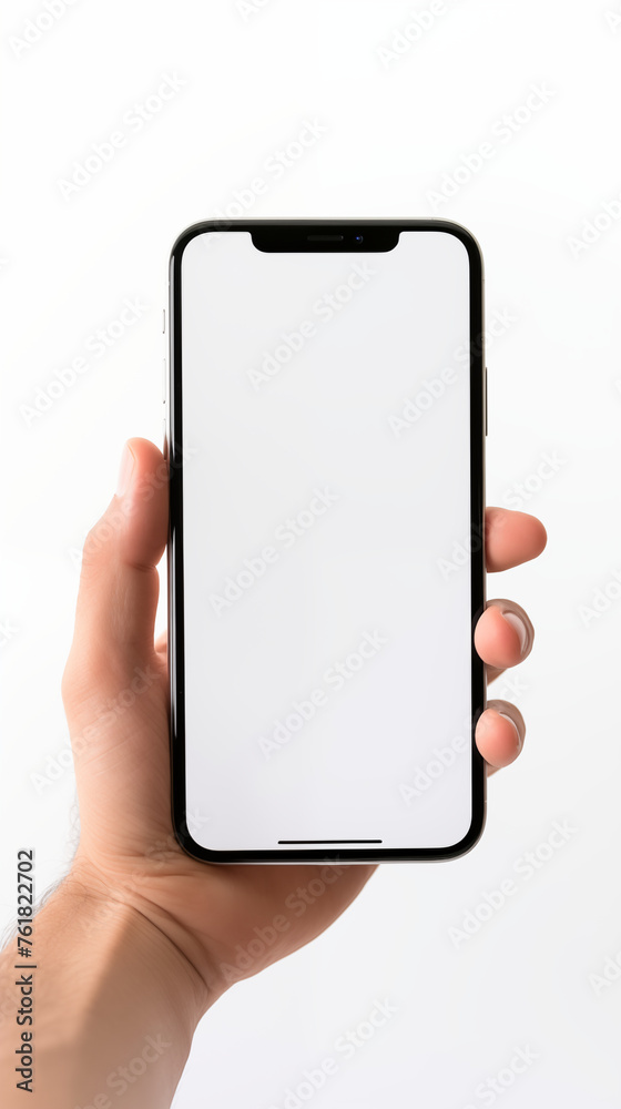 A smartphone Mockup. A hand holding the phone A smartphone Mockup. A hand holding the phone