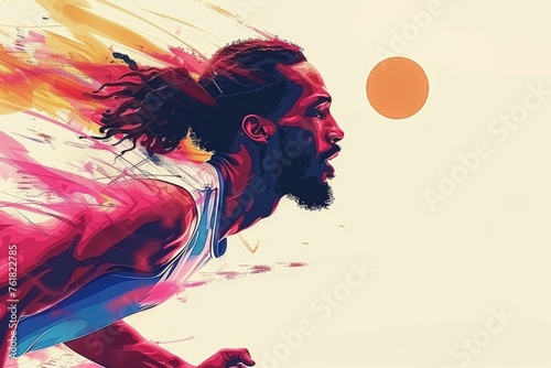 Colorful sports poster with modern illustration.