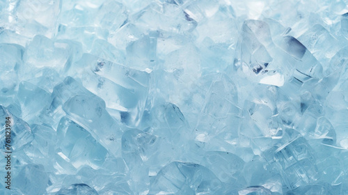 abstract blue frozen ice crystals texture copy space background