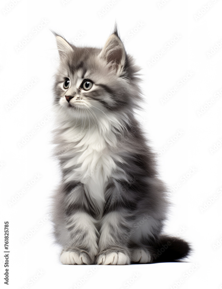 Beautiful gray long hair Kitten