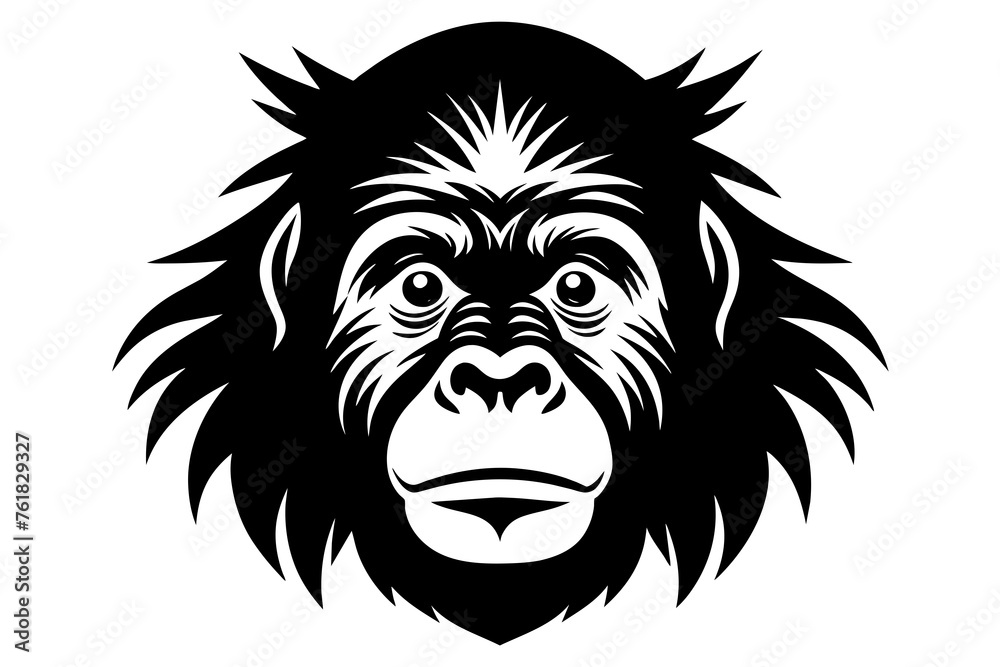 orangutan silhouette vector illustration