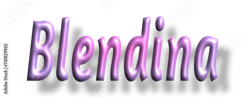 Blendina - pink color - female name - three-dimensional effect tubular writing - Vector graphics - Word for  presentations, greetings, banners, card, prints, cricut, silhouette, sublimation