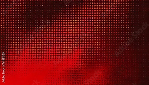 blurry red gradient background with halftone dots gradiation overlay use as creative concept pop art red halftone comics background black dots on red background