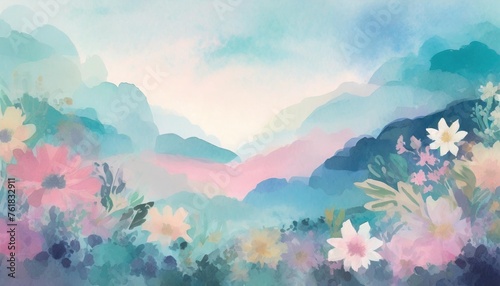 abstract soft pastel floral tone imaginative landscape or layered background effect © Nichole