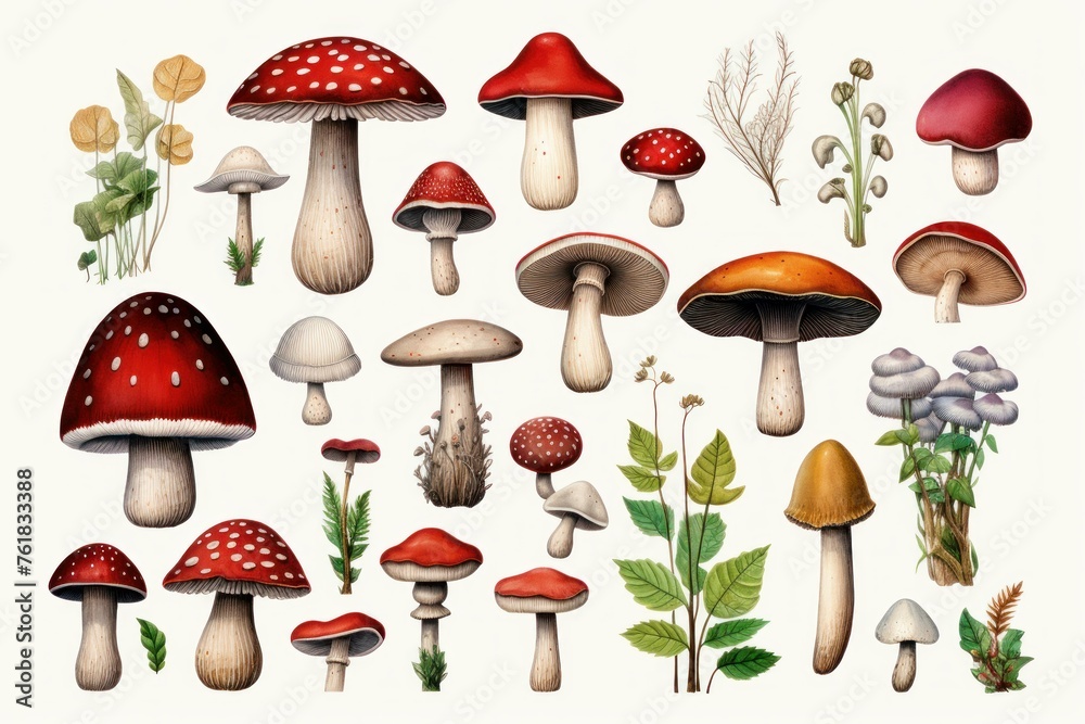 Captivating Mushroom illustration. Organic food forest. Generate Ai Captivating Mushroom illustration. Organic food forest. Generate Ai