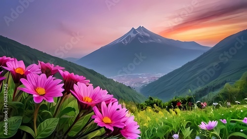landscape with flowers © ehtasham