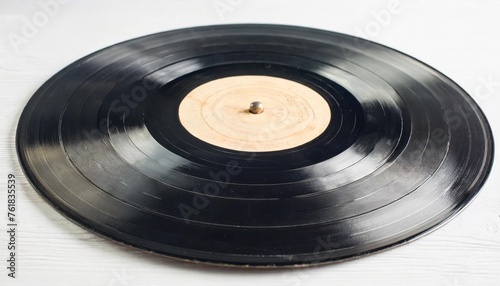 old vinyl record on white background