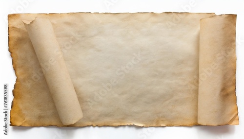 aged paper isolated on white background