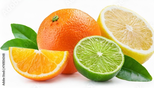 lemon lime grapefruit tangerine clementine and orange citrus fruits set isolated