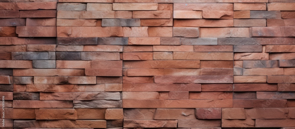 A closeup of a brown rectangular brick wall made of wooden blocks, showcasing the beige hardwood building material in a patterned brickwork flooring design A closeup of a brown rectangular brick wall made of wooden blocks, showcasing the beige hardwood building material in a patterned brickwork flooring design