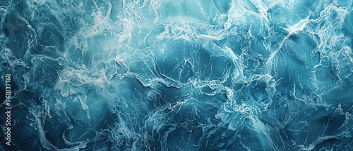 Abstract turquoise ocean waves close-up