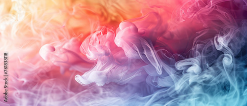Colorful abstract smoke on dark background