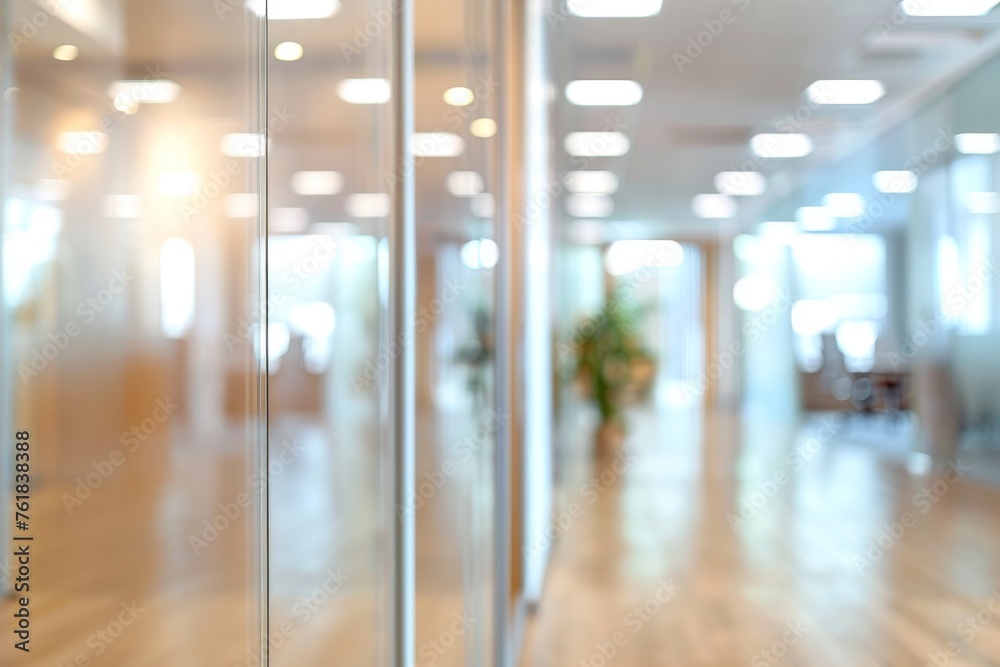 Blurred background of corridor in modern office interior