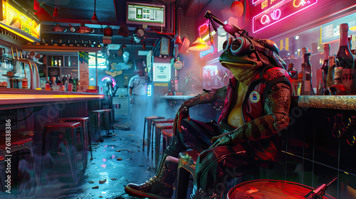 cyberpunk frog game character. © Ricardo Nóbrega