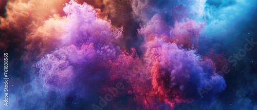 Colorful abstract smoke on dark background © Mik Saar