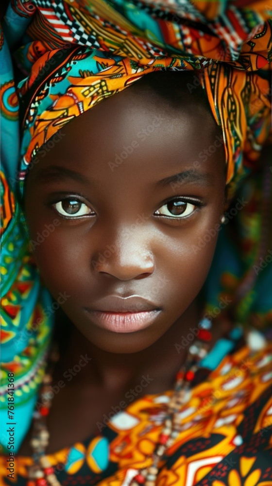 Heritage day south Africa. Portrait of an African girl. Culture identity and history.