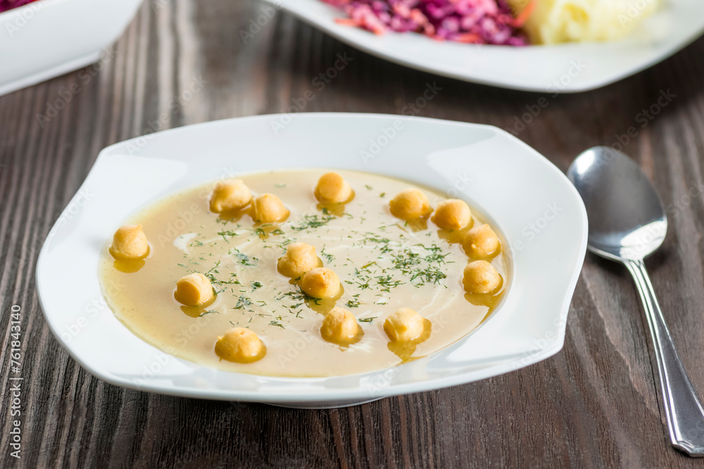 onion soup with puff peas onion soup with puff peas