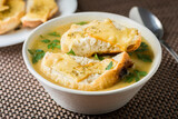onion soup with croutons